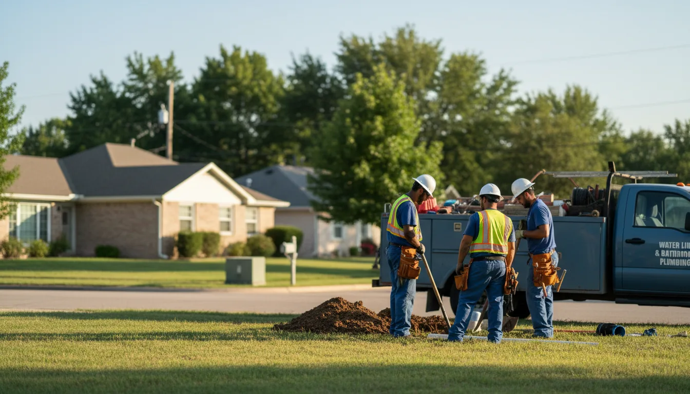 Residential water line and bathroom plumbing service in Redfield, KS